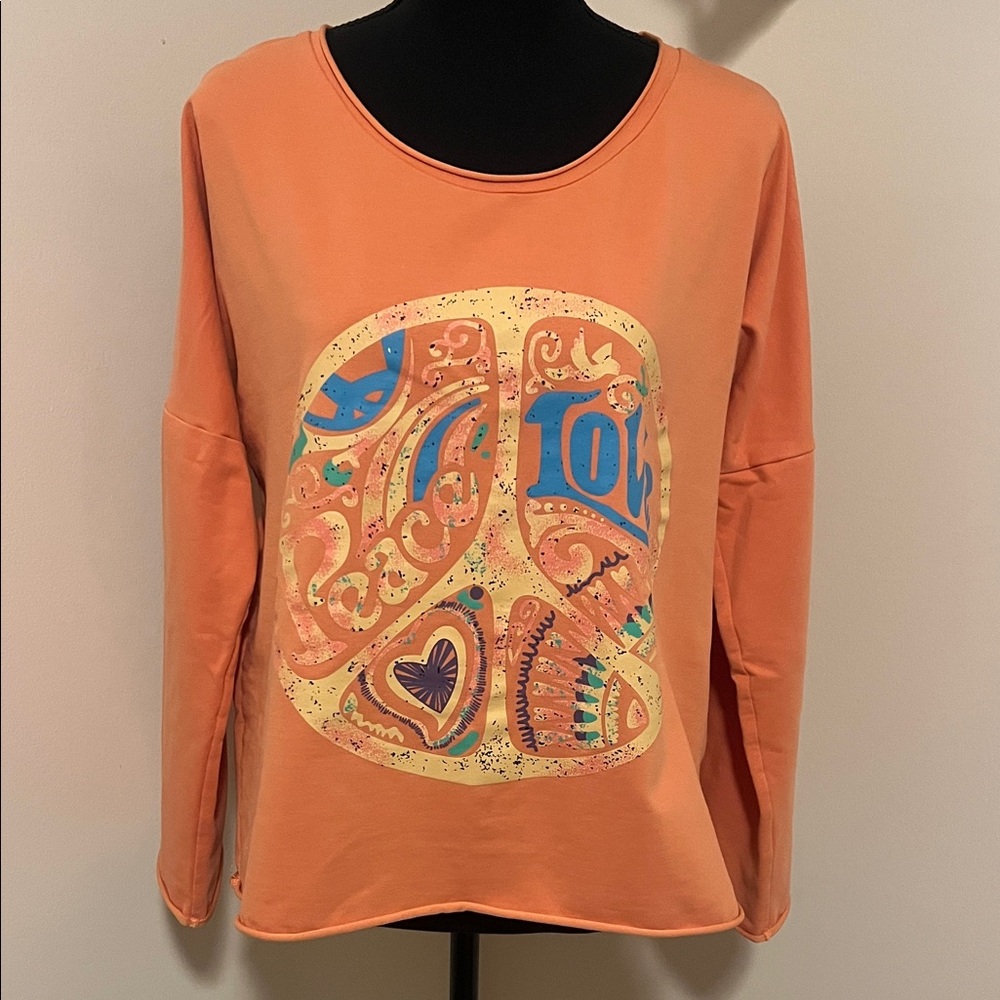 Orange Graphic Long Sleeve Tee
